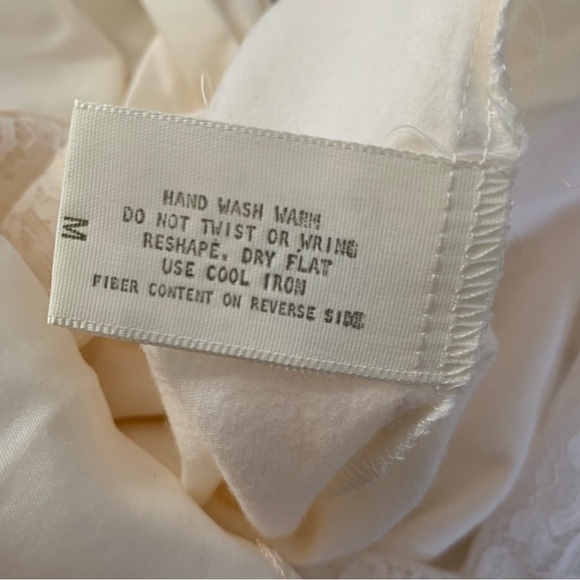 VTG Christian Dior nightgown Medium floor length ILGWU sleepwear lace ivory - Picture 11 of 12